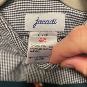 Jacadi Blue and White Button Down